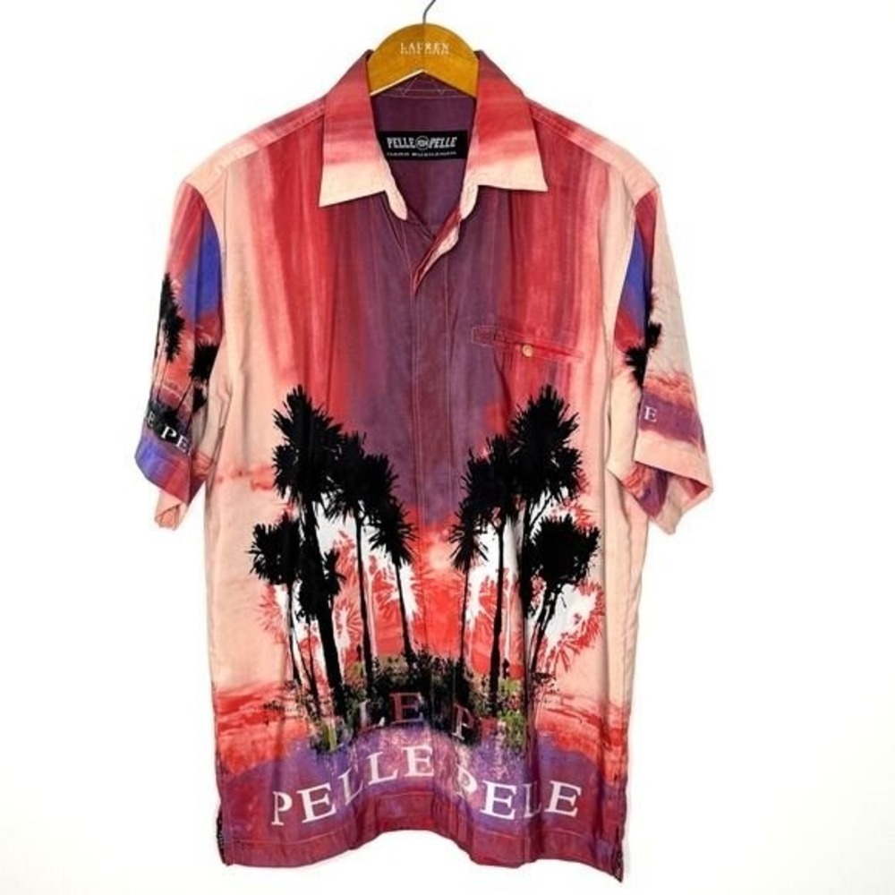 Vintage Pelle Pelle Marc Buchanan hawaiian shirt Mens Medium Pink/Purple